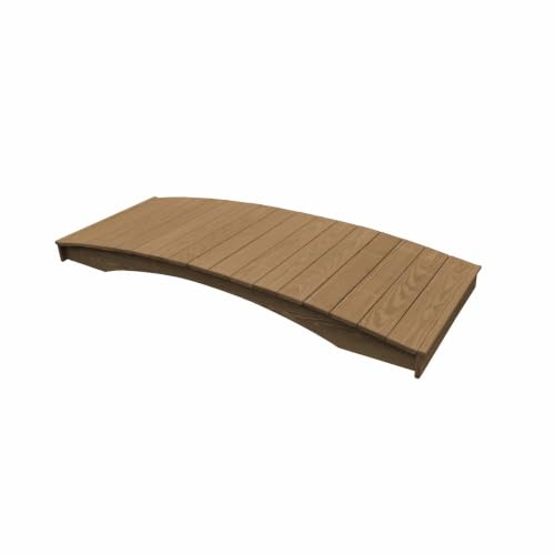 Keystone Amish Co. Pressure Treated Pine Plank Garden Bridge, 3' x 10', Mushroom Stain