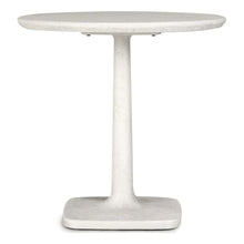 Pemberly Row Outdoor Bistro Table, 31 in Concrete Stone with White Terrazzo Finish, Weather-Proof Modern Tulip Base, Seating for 4, Durable Patio Furniture for Balcony, Garden, or Small Spaces