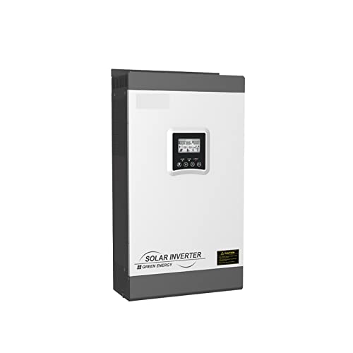 EKORAS Power Inverter Solar 5KW 5000W Hybrid Off Grid Solar Inverter PV1800 VPM 48V Built MPPT 80A Max 140A No Fan Design High Frequency (Color : 5KW with A, Size : 48V_220-240V)