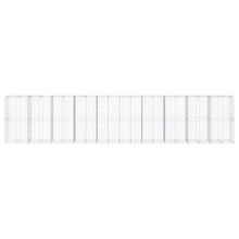Makastle Gabion Basket with Cover, Rock-Stone Wall with Sturdy Grid for Backyard, Garden, Yard, Rustproof, Weather-Resistant, 393.7x39.4x78.7 in Silver Galvanized Iron