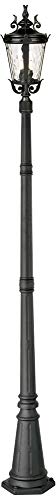 Casa Marseille 99 3/4" High Black Outdoor Post Light with Flat Base Pole