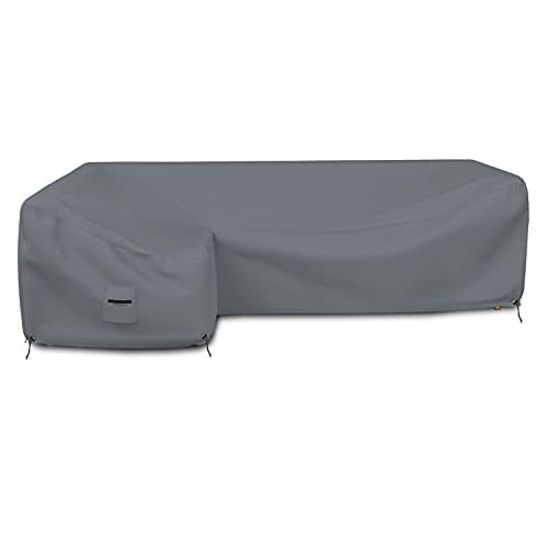 Patio Sectional Sofa Cover 12 Oz - 100% Waterproof & Weather Resistant PVC Coated 83" x 104" x 31" x 32" L Shape Sofa Cover for Indoor/Outdoor (Left Side Sofa, Grey)