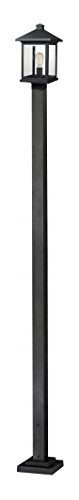 Black Portland 112" Tall 1 Light Outdoor Lantern Post Light/Post Included