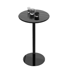 Whnoorher Black Round Table for Home with Metal Base, High Top Table Cocktail Snack Drink Tables for Kitchen Living Room Bedroom Lounge Area, Space Saving(Black,A-70x70x104cm)