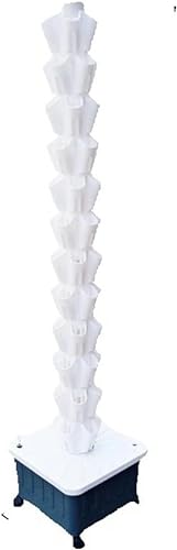 FLTRGO 8 Layer Garden Hydroponic Growing System Vertical Tower Vertical Planting Tower for Hydroponics in Rain for Fruits, Vegetables, Herbs, White,Hydroponic Growing Kits Syst