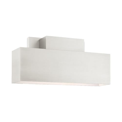 Livex Lynx 2 Light Outdoor ADA Wall Sconce Brushed Nickel