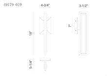 Eurofase Aelin 1-Light LED Outdoor Wall Sconce – 18" Matte Black Modern Exterior Wall Light, Clear Crystal Shade, Wet-Rated for Porch, Patio & Entryway