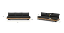 POLY & BARK Celenza 3 Seat Sofa Bench in Grey/Dark Teak