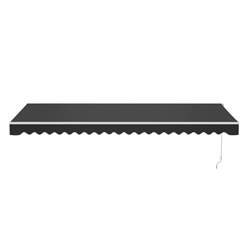 ALEKO Electric Patio Awning Caribbean White Frame 16x10 Black