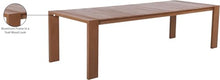 Meridian Furniture 362-T Maui Collection Modern | Contemporary Outdoor Patio Dining Table with Aluminum Frame in a Teak Wood Look, 108" W x 40" D x 30" H, Natural