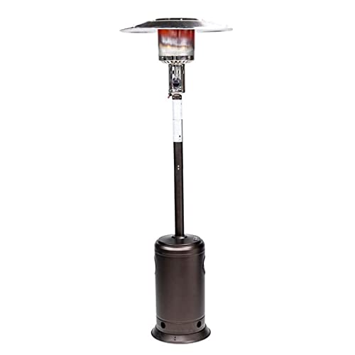 Outdoor Patio Heater with Portable Wheels, Standing Gas Heater, Stainless Steel Burner, Black