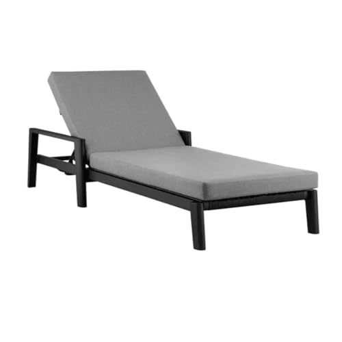 Armen Living Cayman Aluminum Outdoor Adjustable Chaise Lounge Chair Grey