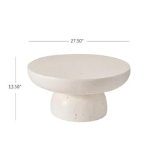 Christopher Knight Home Jade 27.5" Round Coffee Table, MGO Side Table for Patio Furniture Set, Modern Accent Table for Both Indoor and Outdoor Use, End Table for Patio/Deck/Garden, Terrazzo White