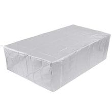 2pcs 210D Heavy duty Waterproof Patio Furniture Cover Rectangular Garden Rain Snow Outdoor for Sofa Table Chair Wind-Proof(210D Silver,325x208x58cm)