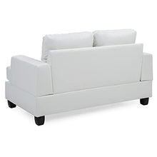 Glory Furniture Sandridge Faux Leather Loveseat in White