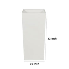 Benzara 32 Inch Tall Tapered Barrel Planter Vase with Hidden Insert White