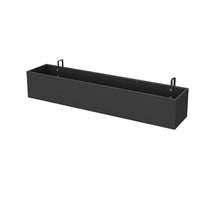 MOFGOE Metal Hanging Flower Pots for Railing Fence, Wrought Iron Large Box Planters, Rectangular Vegetable Plant Planter Boxes, for Indoor Outdoor,Black,150x20x13cm