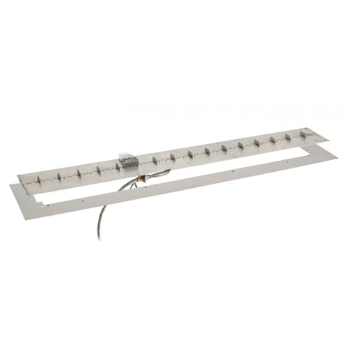 The Outdoor GreatRoom Company Linear Stainless Steel Crystal Fire Plus (BP1224DSILP-A), 19-Inch Burner, 24-Inch Plate, Propane