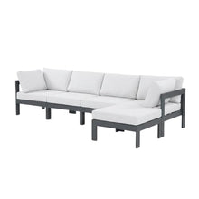 Outdoor Escape White Fabric Outdoor Patio Modular Sectional, Weather-Resistant Material, Contemporary Design, Comfortable Seat with 17-Inch Back Height