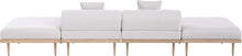 Meridian Furniture 55036Beige-S4C Laguna Collection Modern | Contemporary Outdoor Patio 4Pc. Modular Sofa, Teak Finish Aluminum, Waterproof Olefin Fabric, 142" W x 35.5" D x 28.5" H, Beige