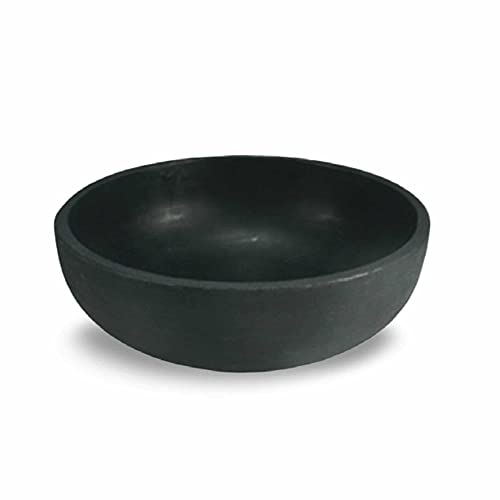 Crescent Garden Extra Large Outdoor Planter Bowl with Drain Hole for Water Gardens, Fountain, Landscaping - 40" W x 15" H (Caviar Black)