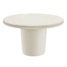 Outdoor Escape White Indoor Outdoor Concrete Round Dining Table for Patio, 48-Inch Diameter, Weather-Resistant, Sturdy Design, Perfect for Entertaining
