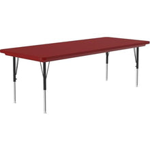 Pemberly Row Contemporary Plastic & Metal Activity Table 30" x 60" Red