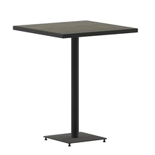 BizChair Commercial Grade Bar Height Patio Table, Indoor/Outdoor Bistro Table with Poly Resin Slats, 30" Square, Gray Wash