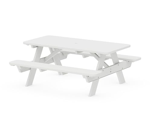 POLYWOOD PT172WH Park 72" Picnic Table, White