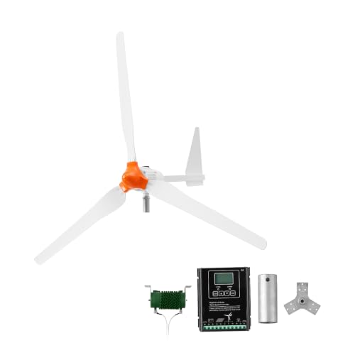 VEVOR 1500W 24V Wind Turbine Generator, 3-Blade Wind Turbine Kit with Wind/Solar Hybrid Controller, Efficient 3-Phase AC Permanent Wind Power Generator for RV Boat Home Farm (Tower Pole Not Included)