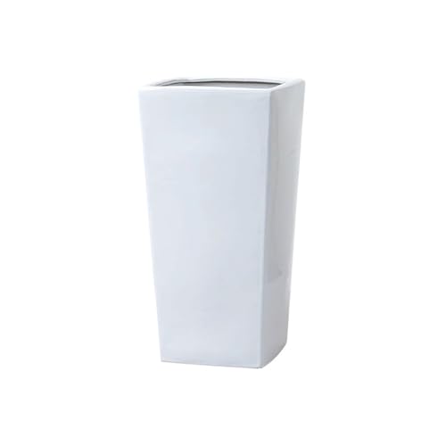 WOAITIANTIAN Flower Pots Glossy Tall Planter with Drainage Holes Ceramic Floor Standing Flower Pot
