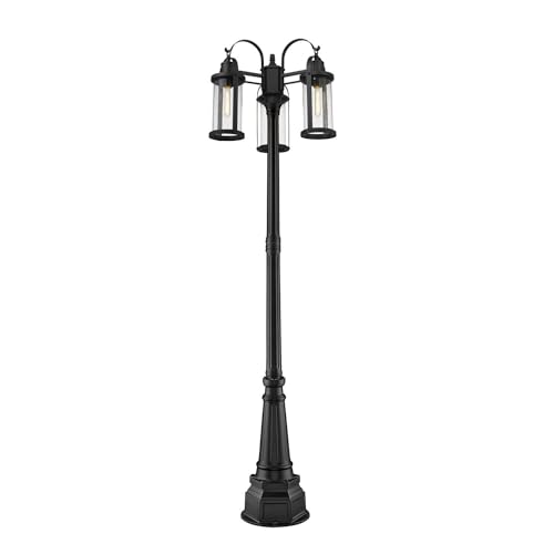 Z-Lite 3 Light Outdoor Post Mounted Fixture 569MP3-564P-BK