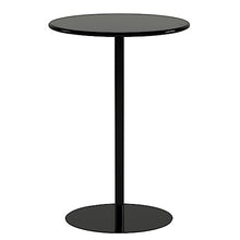 Fodalob Outdoor Pub Bistro Table Round Dining Table, for Pub Dining Bistro, Black(Bright Black,48x72cm)
