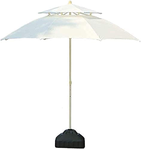 Housewares Sun Parasol Umbrella Garden Umbrellas 7.5ft/9ft Double Top Patio Umbrella, Outdoor Sun Shade for Beach/Pool/Garden Umbrellas Round Sunscreen, Water/UV-Resistant Market Um (Off White)