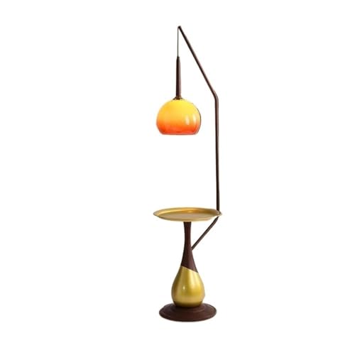 LUYOUBOZHU Floor Lamp Modern Floor Lamp with Side Table for Bedroom, Living Room Lighting(Yellow)
