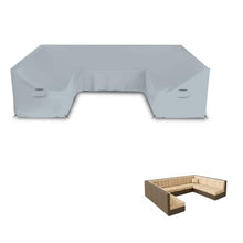 Seal Skin Covers U Shaped Sectional Covers, Waterproof UV Resistant Patio Furniture Protector with Breathable Vents, Handles & Drawcord, Gray, 126" L x 63" W x 28" H