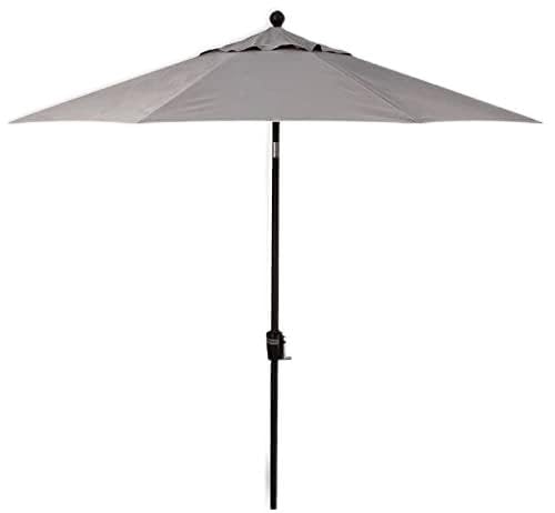 Treasure Garden Octagonal 9 ft Patio Umbrella - Outdoor Furniture Table Umbrella – Push-Button Tilt – Black Aluminum Frame (Obravia2, Boulder)