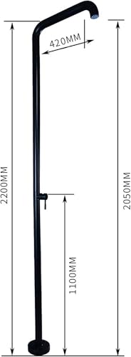 HUXUZYDY Outdoor Rain Shower with Swivel Adjustable Head for Backyard Poolside Spa Black,