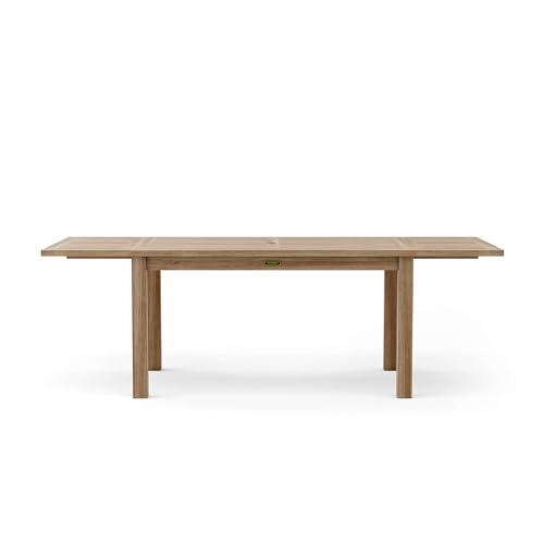 Anderson Teak Bahama Rectangular Table with Double Leaf Extension, 95-Inch
