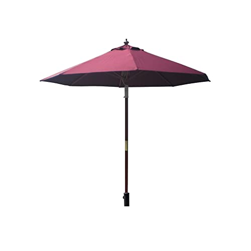 Outdoor Umbrellas 2.7 Meters Center Column Solid Wood Umbrellas Courtyard Garden Umbrellas Hotel Dining Umbrellas (Color : Pink)