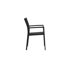 Afuera Living Aluminum Frame Patio Dining Chairs, 34" H x 21" W x 21" D, Black Finish, Set of 6, Stackable Modern Outdoor Seating, Rust-Resistant Durable Design for Patio or Garden Use
