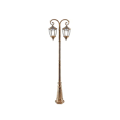 EliteBloom Solar Street Lights Outdoor Lamp Post Light, Waterproof High Pole Light Aisle Villa Landscape Light Anti-Rust Lighting Fixture Park Patio Road Post Lamp (Bronze Height 290cm)