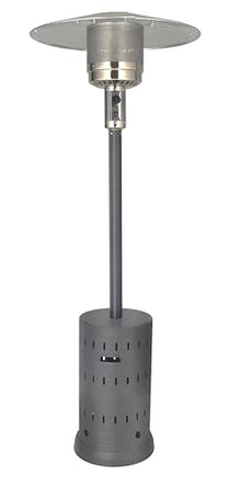 Golden Flame XL-Series Natural Gas Patio Heater, 45,000 BTU, 89" Tall, Push-Button Ignition, Anti-Tilt Safety, Wheels, Hammered Silver/Pewter