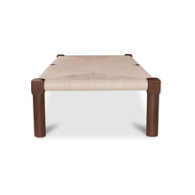 NADAAL STUDIOS Rafferty Outdoor Coffee Table, Rectangular, Teak Wood, Woven Synthetic Hyacinth, Weather Resistant, Dark Brown