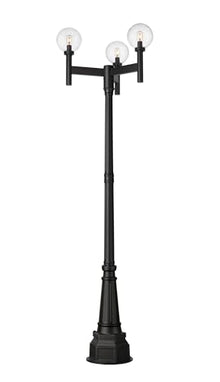 Z-Lite Laurent 3 Light 100" Tall Post Light Black