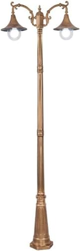 Xinmeiyue Retro Outdoor High Pole Acrylic Lantern E27 - Waterproof Pillar Light for Garden & Street Decor, 2.3m Height, Die-cast Aluminum, 110V, Brass Finish