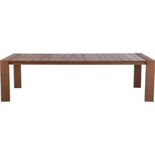 Afuera Living Outdoor Patio Dining Table, 108" W x 40" D x 30" H, Aluminum Frame with Teak Wood Look, Contemporary Design, Durable Outdoor Furniture for Backyard, Garden, or Deck Dining Spaces