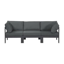 Outdoor Escape Gray Fabric Modular Sectional, Weather-Resistant Upholstery, Contemporary Style, Comfortable Back, Seat Heights