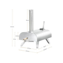 Yioryo Pizza Ovens, 12 Inch Pizza Oven Cooking Wood Fired Pizza Maker Portable Stainless Steel Pizza Grill, Wood Pellet, Silver Portable Party Use(Standard Configuration)