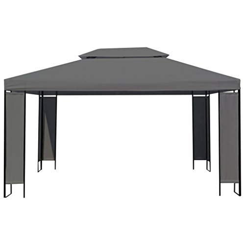 HKTMGDNG 10x13 Outdoor Gazebo Anthracite Patio Canopy Steel Frame
